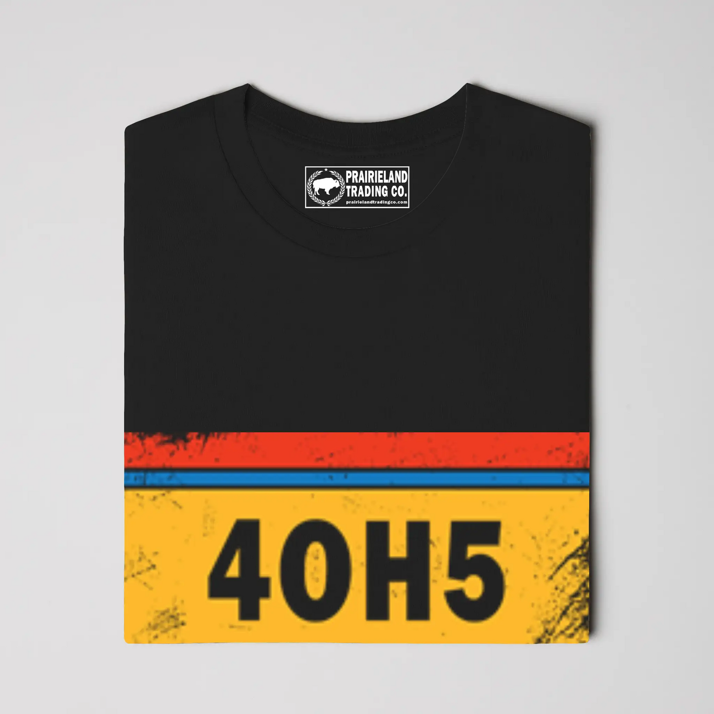 "4OH5" OKC Area Code Tee – Distressed Oklahoma City Shirt in Sunset, Yellow & Thunder Blue Stripes