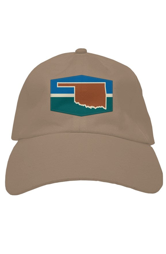 oklahoma (red on blue &amp;amp; green) soft baseball cap