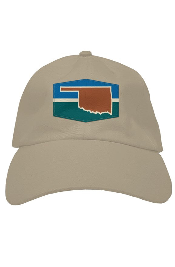 oklahoma (red on blue &amp;amp; green) soft baseball cap