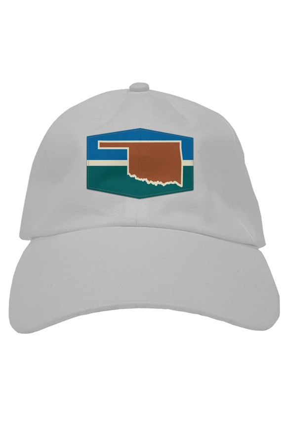 oklahoma (red on blue &amp;amp; green) soft baseball cap