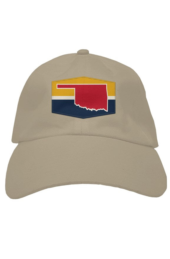 oklahoma (red on blue & green) soft baseball cap