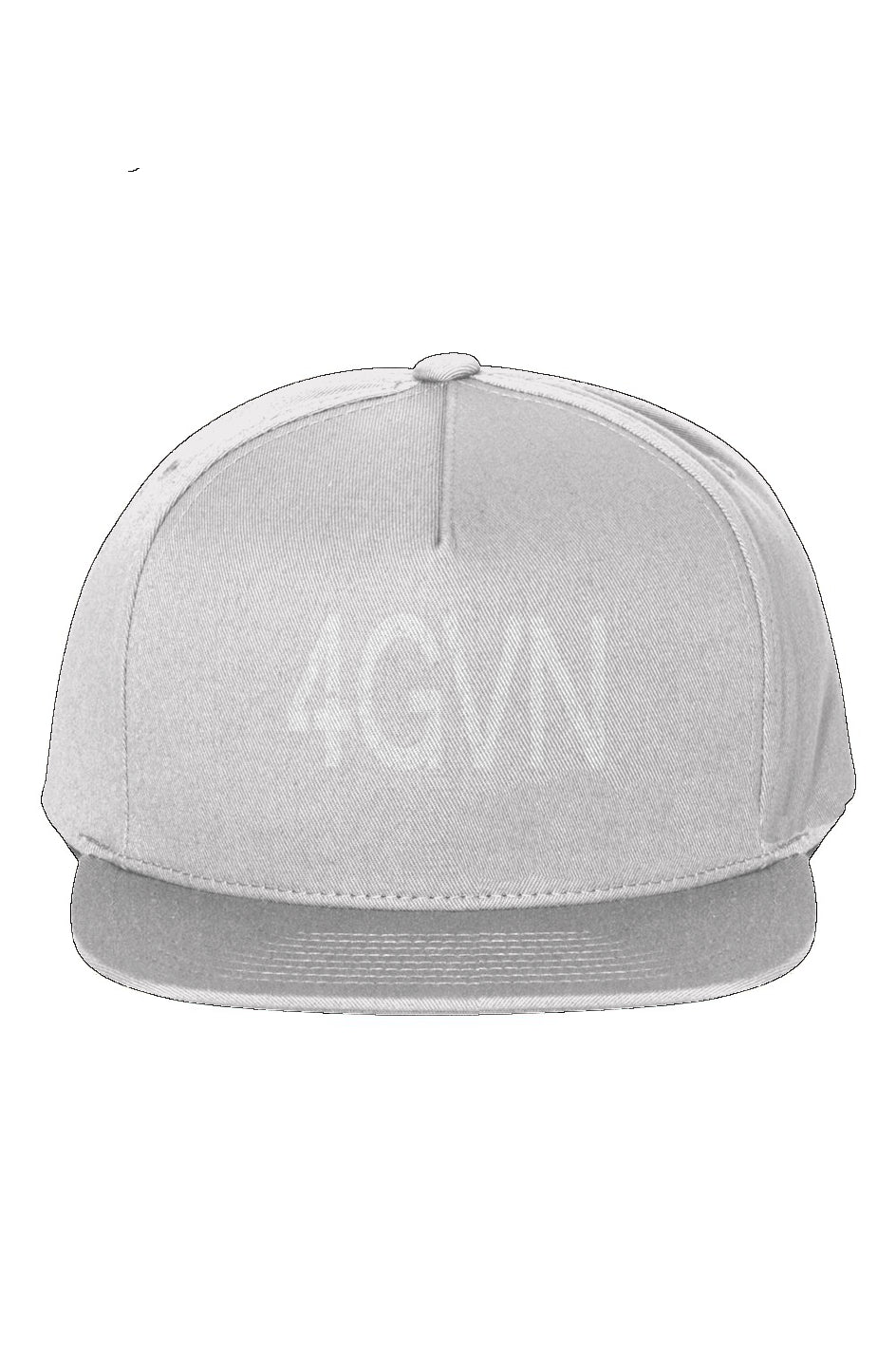 White "4GVN" 5-Panel Cotton Twill Snapback Cap: Grace and Mercy in His Forgiveness