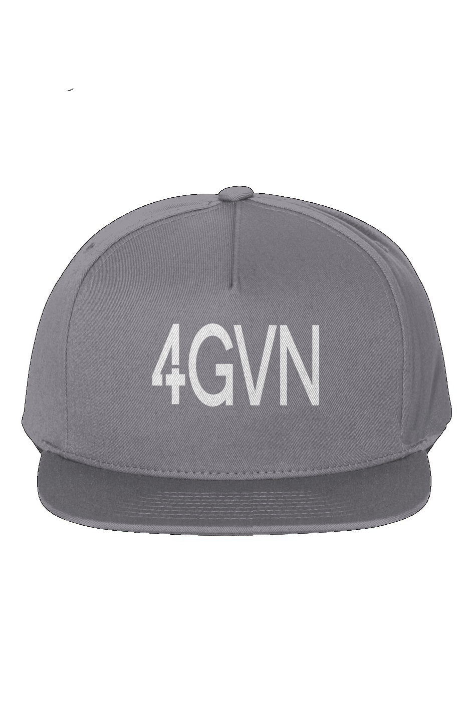 White "4GVN" 5-Panel Cotton Twill Snapback Cap: Grace and Mercy in His Forgiveness