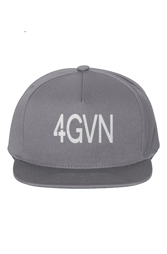 White "4GVN" 5-Panel Cotton Twill Snapback Cap: Grace and Mercy in His Forgiveness