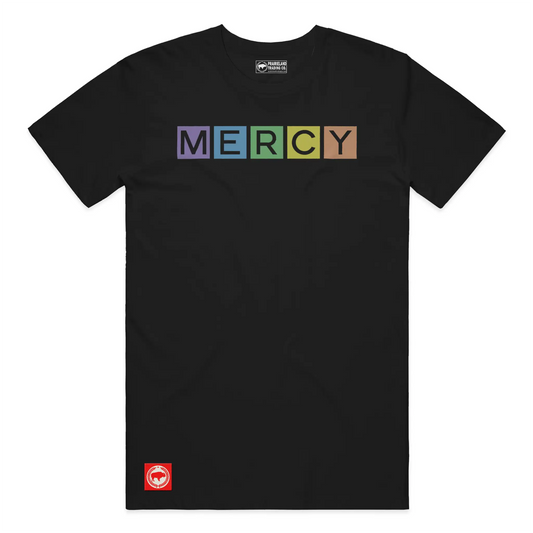 Colorful Mercy Christian T-Shirt – Rainbow-Inspired Faith Tee Reflecting Titus 3:5 & Psalm 103:8