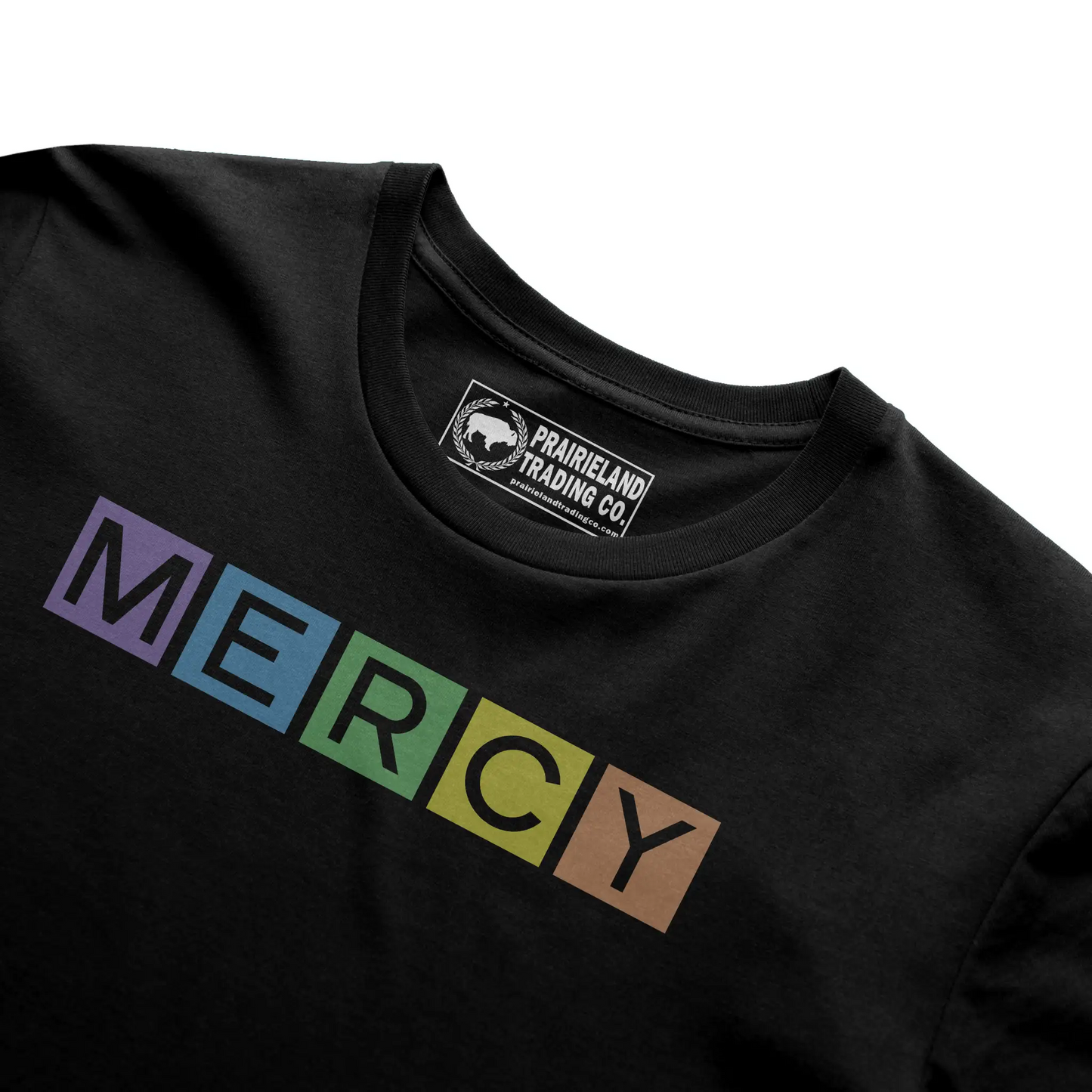 Colorful Mercy Christian T-Shirt – Rainbow-Inspired Faith Tee Reflecting Titus 3:5 & Psalm 103:8