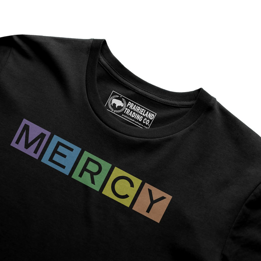 Colorful Mercy Christian T-Shirt – Rainbow-Inspired Faith Tee Reflecting Titus 3:5 & Psalm 103:8