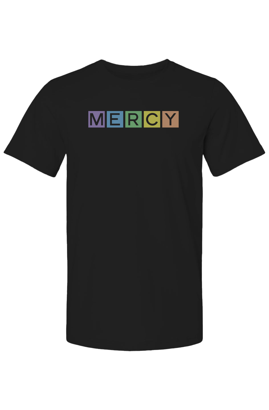 Colorful Mercy Christian T-Shirt – Rainbow-Inspired Faith Tee Reflecting Titus 3:5 & Psalm 103:8