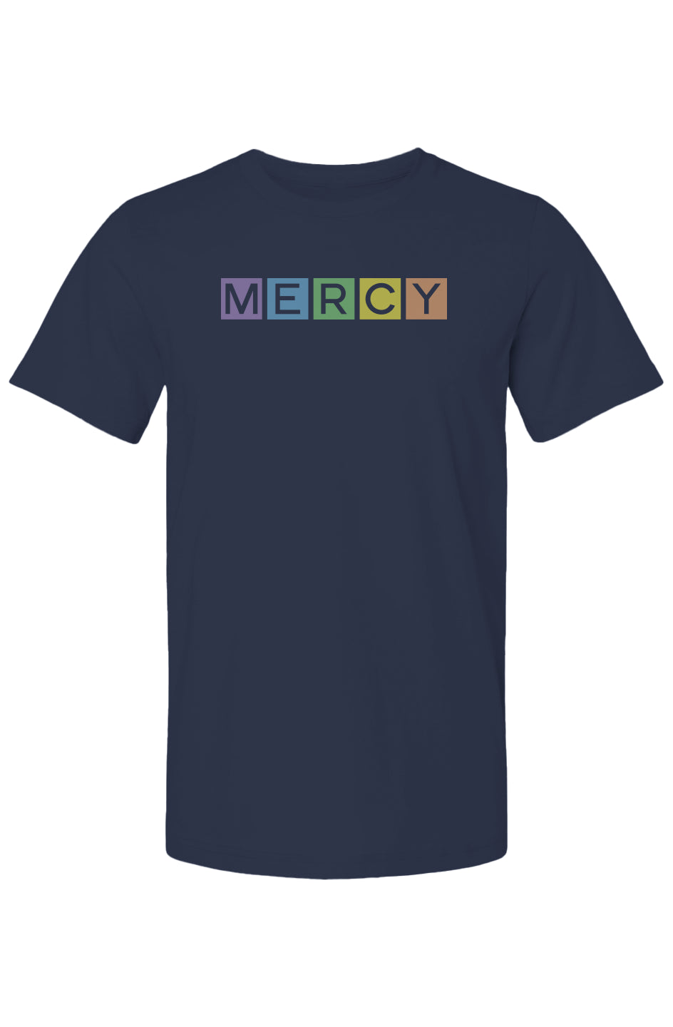 Colorful Mercy Christian T-Shirt – Rainbow-Inspired Faith Tee Reflecting Titus 3:5 & Psalm 103:8