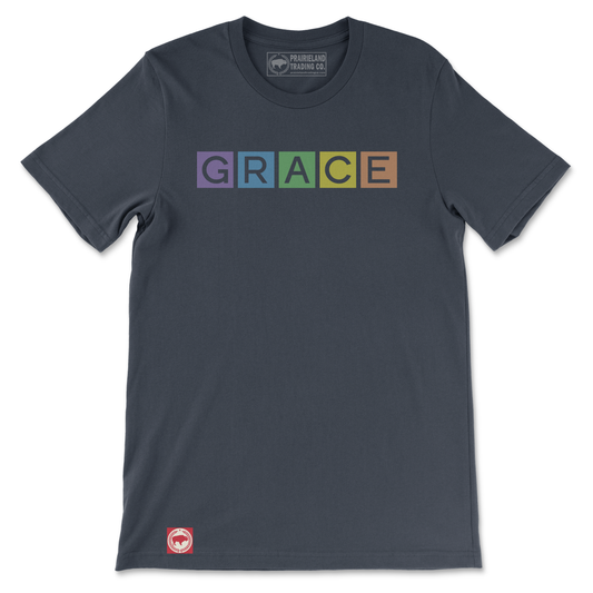 Colorful Grace Christian T-Shirt – Faith-Filled Prairie Style Inspired by Ephesians 2:8-9