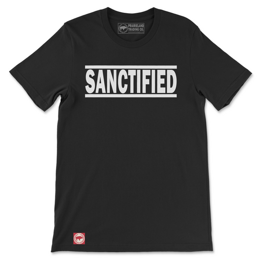 "SANCTIFIED" Vintage Black T-Shirt: A Testament to Faith and Redemption